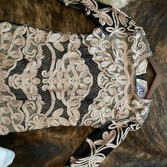 JS Collections black w beige lace  size 12 - Picture 6 of 7